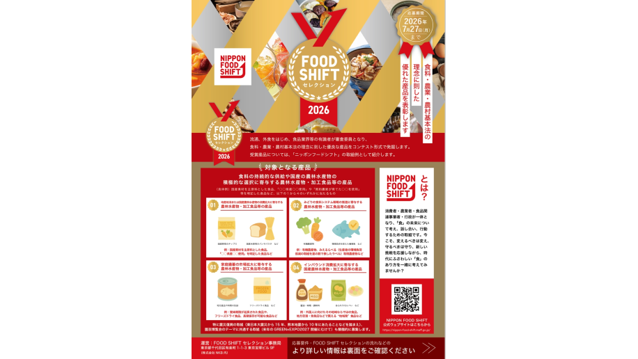 第2回「FOOD SHIFT セレクション」募集開始のチラシ画像