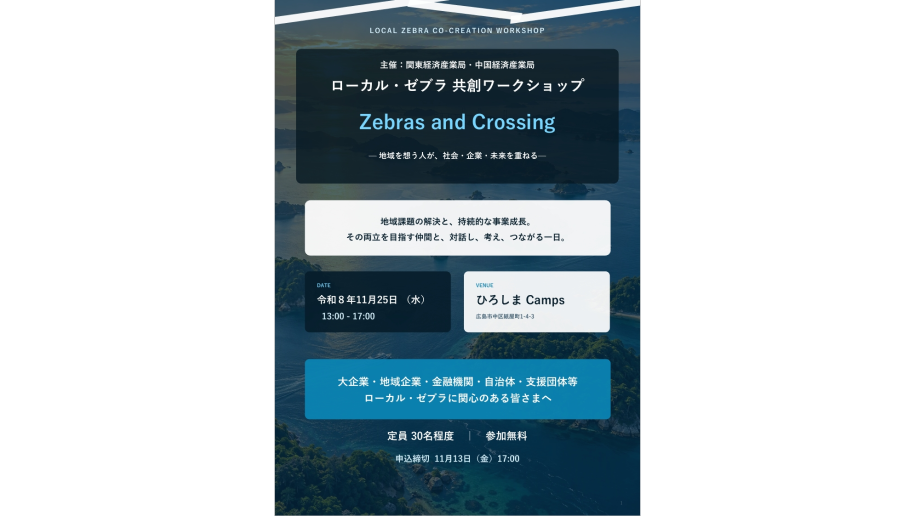 ローカル・ゼブラ共創ワークショップのチラシ画像