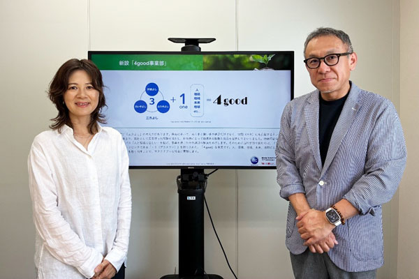 代表取締役社長の江守雅人氏と事業部長補佐内田真衣氏