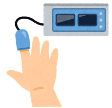 血中酸素濃度の計測器のイラスト